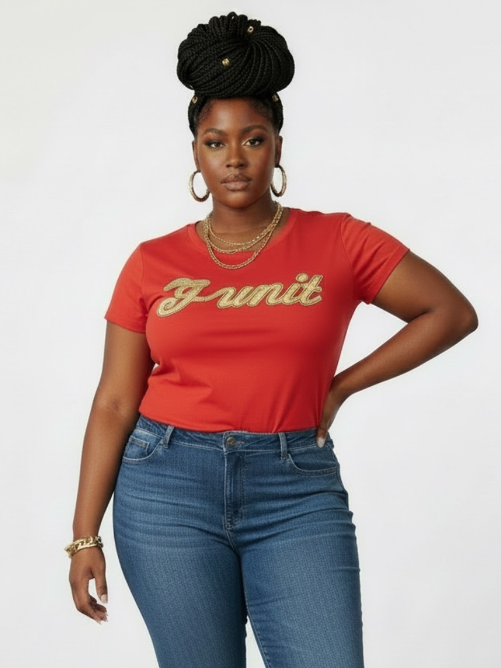 NEW Y2K Red Vintage 50 cent GUNIT logo Tee 1X  14 16 PLUS SIZE